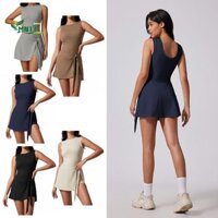 Đầm Tennis nữ MNTT Quần áo tập thể dục sang trọng lưng chữ U