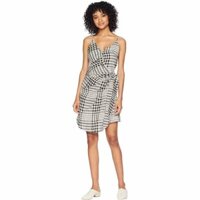 Đầm thắt eo sọc trắng đen