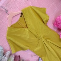 ĐẦM THIẾT KẾ ( ẢNH THẬT) MÀU VÀNG CHANH