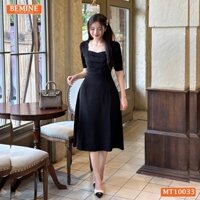 Đầm thiết kế BEMINE cổ tim dáng dài chéo ngực đính cúc phù hợp đi làm, đi dạo phố-MT10033