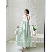Đầm thiết kế cao cấp The Leaf Closet - Đầm maxi dài 2 dây xếp ly ngực