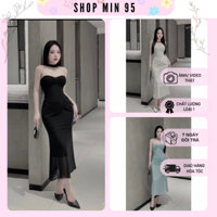 Đầm Thiết Kế Dáng Dài Ôm Body Trễ Vai Cổ Yếm Đi Chơi Đi Tiệc Sang Trọng Tre Dress Women