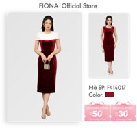 Đầm thiết kế FIONA đầm nhung kim tuyến dáng ôm đầm dự tiệc tà bong tháo rời vai ánh nhũ kim tuyến F414017