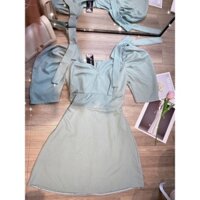 Đầm thiết kế kiểu độc lạ xanh ngọc ( ảnh thật shop tự chụp)