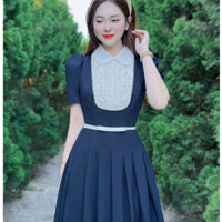 ĐẦM THIẾT KẾ PHONG CÁCH VINTAGE TIỂU THƯ CỔ ĐIỂN CHÂN VÁY XẾP LY