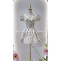 Đầm thiết kế tay bồng chất ren, đầm dự tiệc sang trọng Lina Dress