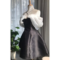 Đầm thiết kế trên gối dáng xòe phối voan trễ vai sang chảnh