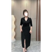 Đầm THỜI TRANG NỮ BIGSIZE Đầm Bigsize Xẻ Tà Thiết Kế Xoắn Và Xếp Eo Che Khuyết Điểm Tốt Đi Làm Đi Chơi Đều Xinh DA0037