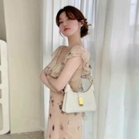 *Đầm  thời trang nữ sang chảnh đi chơi hè tay ngắn phối bèo tiểu thư chất voan 2 lớp bèo ôm body dài maxi tôn dáng