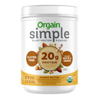 Đạm thực vật hữu cơ Simple - Organic Plant Protein Simple hiệu Orgain - Bơ lạc 567g