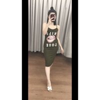 Đầm thun 2 dây hình môi Zara