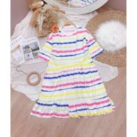 Đầm thun baby sọc 💯Chất vải thun xuất. Có 1 màu. KÈm hình chụp thật 100%. Phom dễ mặc nha mấy chế ơi