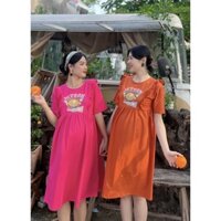 Đầm thun bầu suông rộng vải tole siêu mát