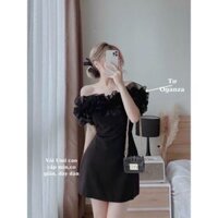 Đầm thun body váy thun đen umi phối oganza cao cấp N1555 shop NER hệ thống bán lẻ giá sỉ