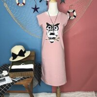 Đầm thun cotton cú cao cấp