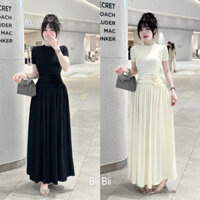 đầm thun dài nơ hông