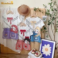 Đầm Thun Dáng Dài In Hoạt Hình Công Chúa momchoose Dễ Thương Thời Trang Mùa Hè Cho Bé Gái