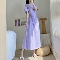 Đầm Thun Dáng Dài Rộng Cột Dây Plus Size Cho Nữ