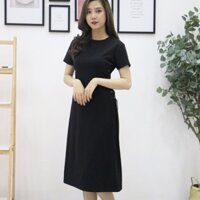 Đầm thun đen đan dây hông