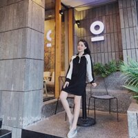 ĐẦM THUN ĐEN PHỐI