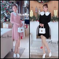 ĐẦM THUN GÂN VIỀN CỔ DÀI TAY FROM DÁNG SUÔNG