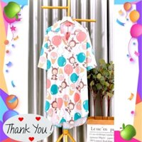 Đầm thun lạnh cổ pijama . Bigsize 60-85kg in 3D