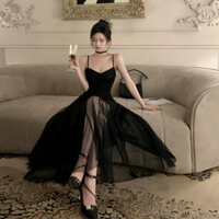 ĐẦM THUN MỸ PHỐI VOAN ĐEN CỰC XINH ĐI CHƠI, ĐI TIỆC, ĐI ĂN CƯỚI SANG CHẢNH, ĐẦM NỮ THỜI TRANG