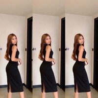Đầm thun ôm 3 lỗ body co giãn