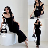 Đầm thun ôm body maxi trễ vai MINGYI phong cách latinh D367