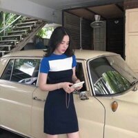 Đầm thun phối màu sọc