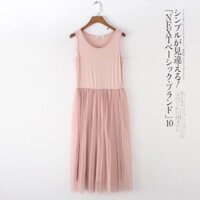 Đầm thun phối voan