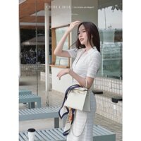 Đầm thun sơ mi ôm body sọc ngang thanh lịch