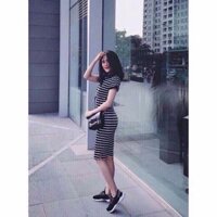Đầm thun sọc body dv1655