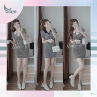 Đầm thun sọc cổ trụ ôm body siêu nét mặc ở nhà, đi chơi kèm ảnh thật AT110 - Thời Trang Sam