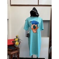 Đầm thun suông hình donal màu xanh