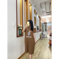 Đầm thun suông tay hến qc phom dài 107