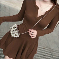 Đầm thun tăm lạnh.