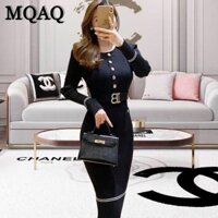 Đầm Thun Tay Dài Cổ Tròn Phong Cách Thời Trang Thu Đông Mới Cho Nữ