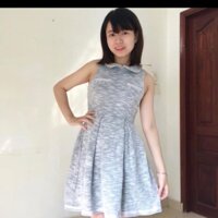 Đầm thun xoè cổ sen - TL