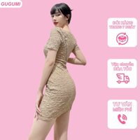 ĐẦM THUN XỐP DÁNG ÔM BODY TAY NGẮN