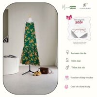 Đầm tiệc 2 dây tiểu thư đầm thiết kế họa tiết sang chảnh trang nhã VENUS SECRET