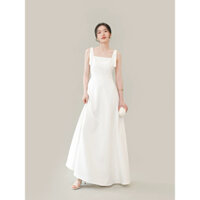 Đầm tiệc 2 dây, váy cưới 2 dây cao cấp sang trọng. Đầm trắng dự tiệc dáng dài