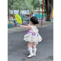 đầm tiệc cho bé gái: đầm chụp ảnh kèm turban thắt nơ xinh / đầm xoè công chúa kèm thỏ bông- đầm lolita