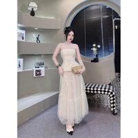 đầm tiệc cưới sang trọng,váy cúp ngực dáng dài,đầm tiệc sinh nhật cao cấp