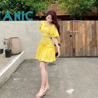 Đầm tiểu thư dáng xoè khoét eo kiểu dáng bồng bềnh tôn dáng siêu xinh