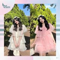 Đầm Tiểu Thư Voan Tầng  Kiểu Dáng Hàn Quốc Ulzzang, Đầm Dự Tiệc Sang Chảnh AT42 - Thời Trang Sam