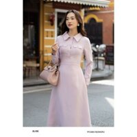 Đầm tím sáng cổ đức túi ngực thiết kế Elise FF2308176DIWOPU