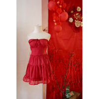 Đầm tơ cup ngực xoè tầng