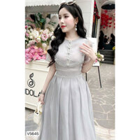 ĐẦM TƠ TRẮNG THANH LỊCH – THỜI TRANG CAO CẤP | DVC |V5645