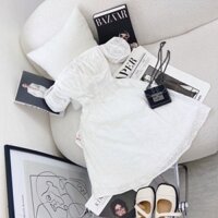 ĐẦM TRẮNG DÂY CỔ NHÚN NGỰC XOÈ